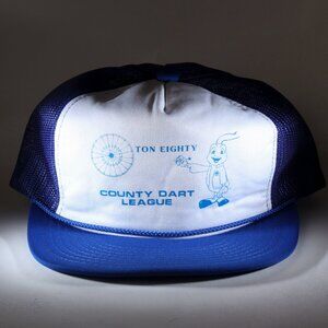 Trucker Hat Mens OS Ton Eighty Dart League Snapback Mesh Retro Bar Style